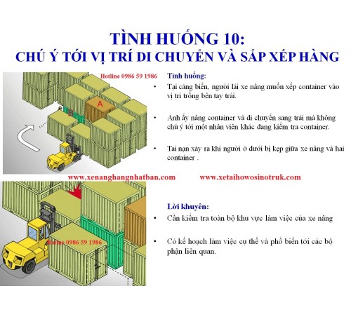 TH10: Chú ý quan sát  vị trí di chuyển và sắp xếp hàng hóa 