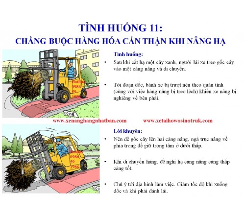 TH11: Chằng buộc hàng hóa cẩn thận khi nâng hạ và di chuyển