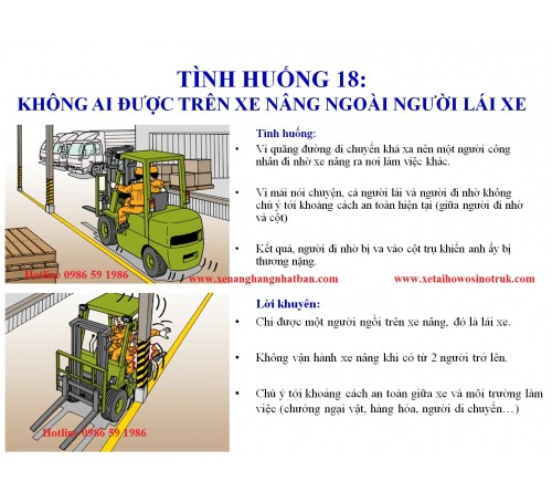 TH18: Chỉ duy nhất tài xế mới được ngồi trên xe nâng