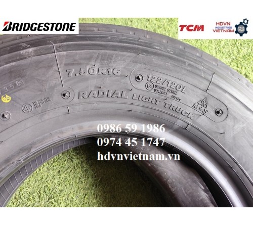 Lốp xe tải 7.50R16 Bridgestone 14PR 122/120L gai xuôi R156 TCF 