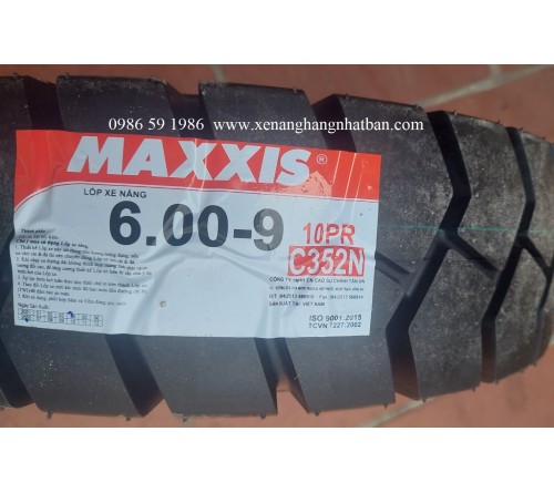 Lốp hơi 600-9 Maxxis - Lốp hơi xe nâng 2 tấn, 2.5 tấn