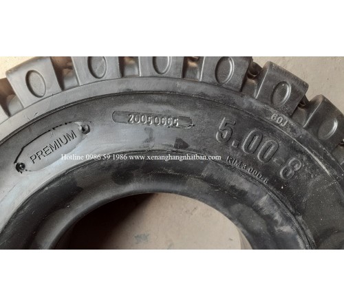 Lốp đặc 5.00-8 Soli Max - Sản xuất tại Sri Lanka - Mới 100%
