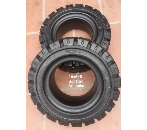 Lốp Đặc 16x6-8 Soli Trac - Sản Xuất Tại Sri Lanka - Mới 100%