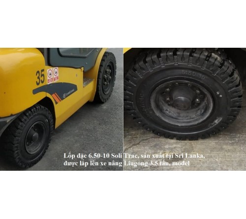 Lốp đặc 6.50-10 Soli Trac - Sản xuất tại Sri Lanka - Mới 100%