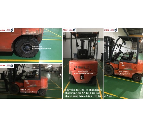 Lốp đặc 18x7-8 Thunder Pro Thái Lan - Lốp xe nâng điện 2 tấn, 2.5 tấn