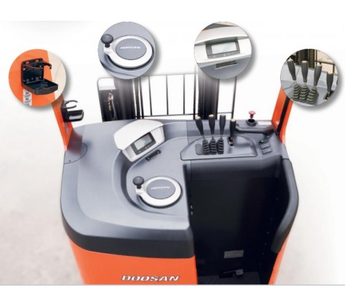 Bánh PU Xe Nâng Điện Đứng Lái Doosan Hàn Quốc BR13S-7 / BR15S-7 / BR18S-7 / BR20S-7 / BR25S-7