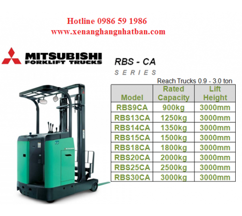 Bánh PU Xe Nâng Điện Đứng Lái Mitsubishi RBS9CA / RBS10CA / RBS15CA / RBS18CA / RBS20CA / RBS25CA / RBS30CA