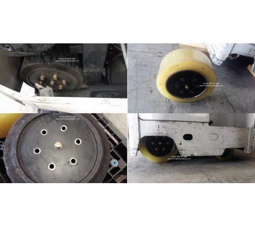 Bánh PU đặc xe nâng điện đứng lái TCM. Model FRB20-8, FRB20-8A, FRHB20-8, FRHB20-8A 