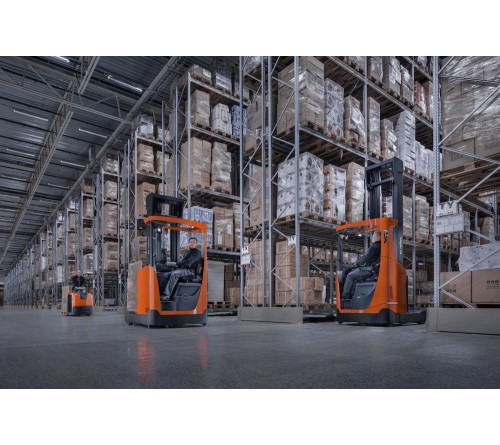 Bánh PU  Xe Nâng Điện Ngồi Lái Reach Truck Toyota 6FBRE12 - 6FBRE14 - 6FBRE16 - 6FBRE20
