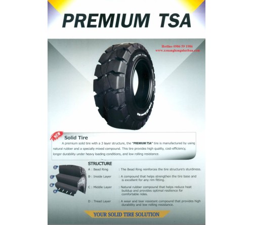 Lốp đặc 7.00-12 TSA Premium Thái Lan