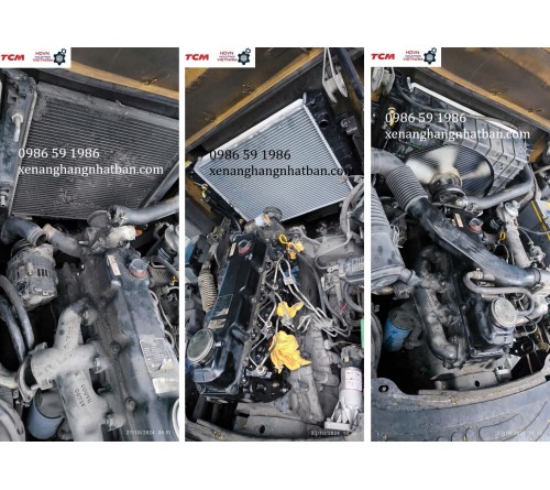 Thay gioăng mặt máy TD27, két nước làm mát TD27 của xe nâng TCM FD25T3 tại nhà máy bao bì Hà Nội