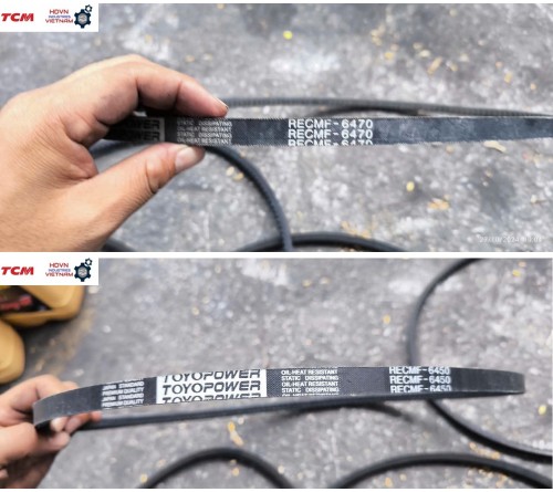 Thay gioăng mặt máy TD27, két nước làm mát TD27 của xe nâng TCM FD25T3 tại nhà máy bao bì Hà Nội