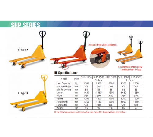 Xe nâng tay Soosung 1.5 - 2 - 2.5 - 3 tấn