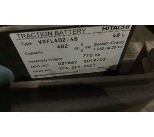 Xe nâng điện Komatsu kẹp cuộn tròn FB15-12, chui công, bình ắc quy Hitachi VSFL402, xe đã qua sử dụng, sản xuất tại Nhật Bản năm 2019