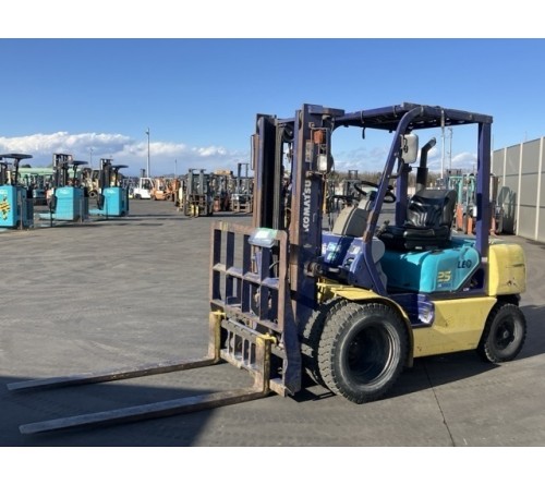 Xe nâng 2.5 tấn Komatsu số sàn lốp kép gật gù FD25W-12 4D94 1998 đã qua sử dụng