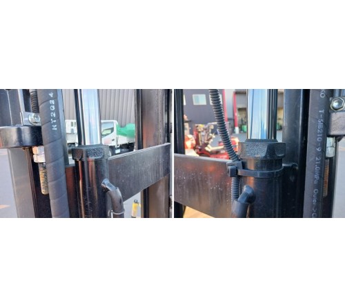 Xe nâng điện ngồi lái 2.5 tấn Toyota 7FB25 chui công dịch giá 5 mét, đã qua sử dụng, bình điện 600Ah VSDX600MH Hitachi, sản xuất tại Nhật Bản 2016/09