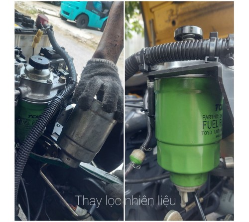 Bảo dưỡng bảo trì xe nâng dầu 2.5 tấn TCM FD25T4 động cơ Kubota V2403